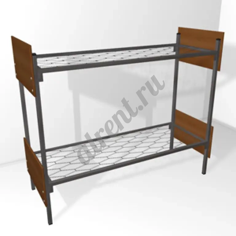 Кровати металлические долговечные с ДСП спинками